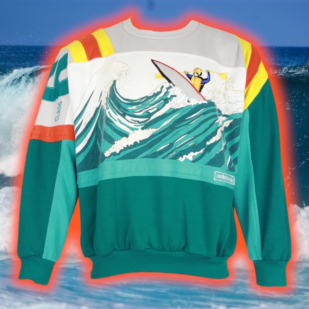 💎ViNTaGe 💎 80's Adidas 1988 DeViLs ToeNail 🏄🏾 Crewneck 🌊 Sweatshirt